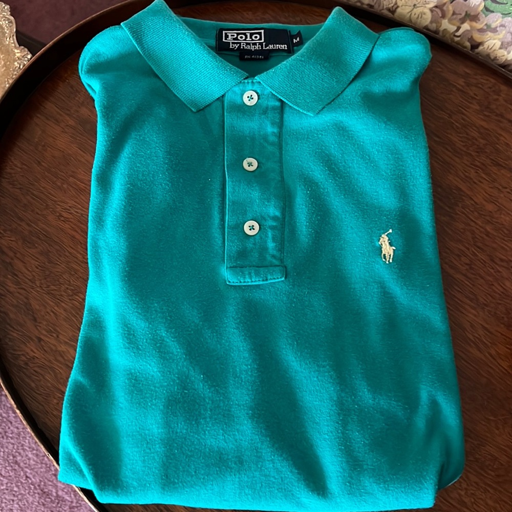 Polo by Ralph Lauren short sleeve men’s size Medium polo shirt. Blue-green